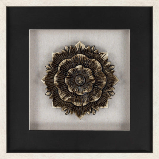 Tanza Black Textured Floral Wall Art