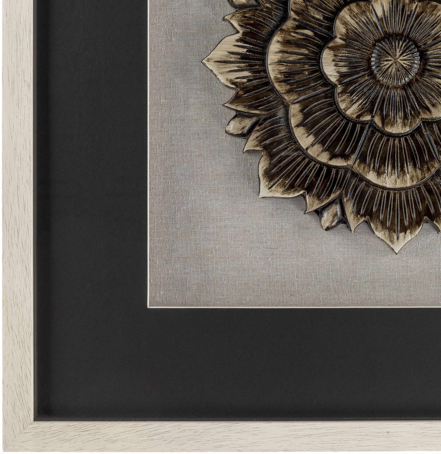 Tanza Black Textured Floral Wall Art