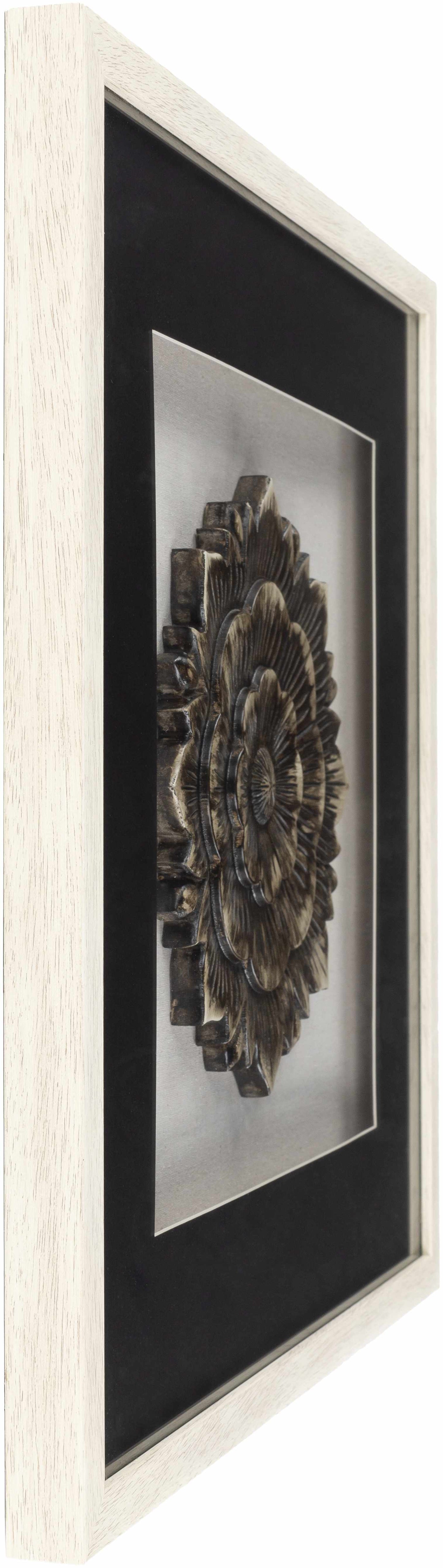 Tanza Black Textured Floral Wall Art