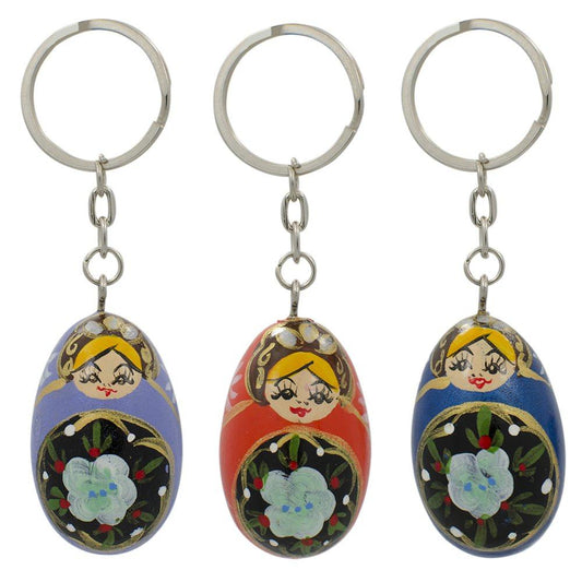 Set of 3 Metal Nesting Dolls Key Chains