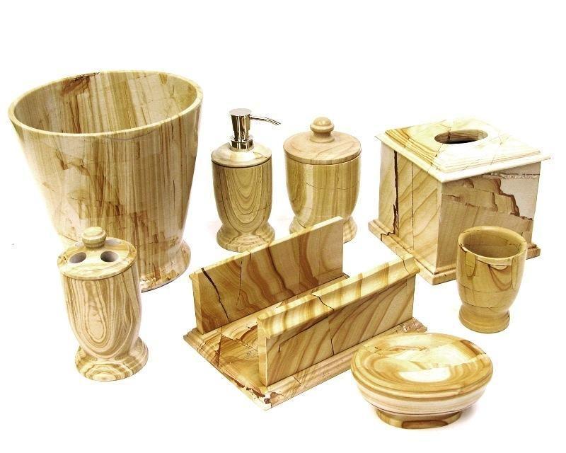 Teak Marble Decorative Jar | Cotton Ball Holder