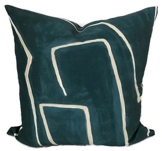 Kelly Wearstler Graffito Pillow Cover in Teal Pearl