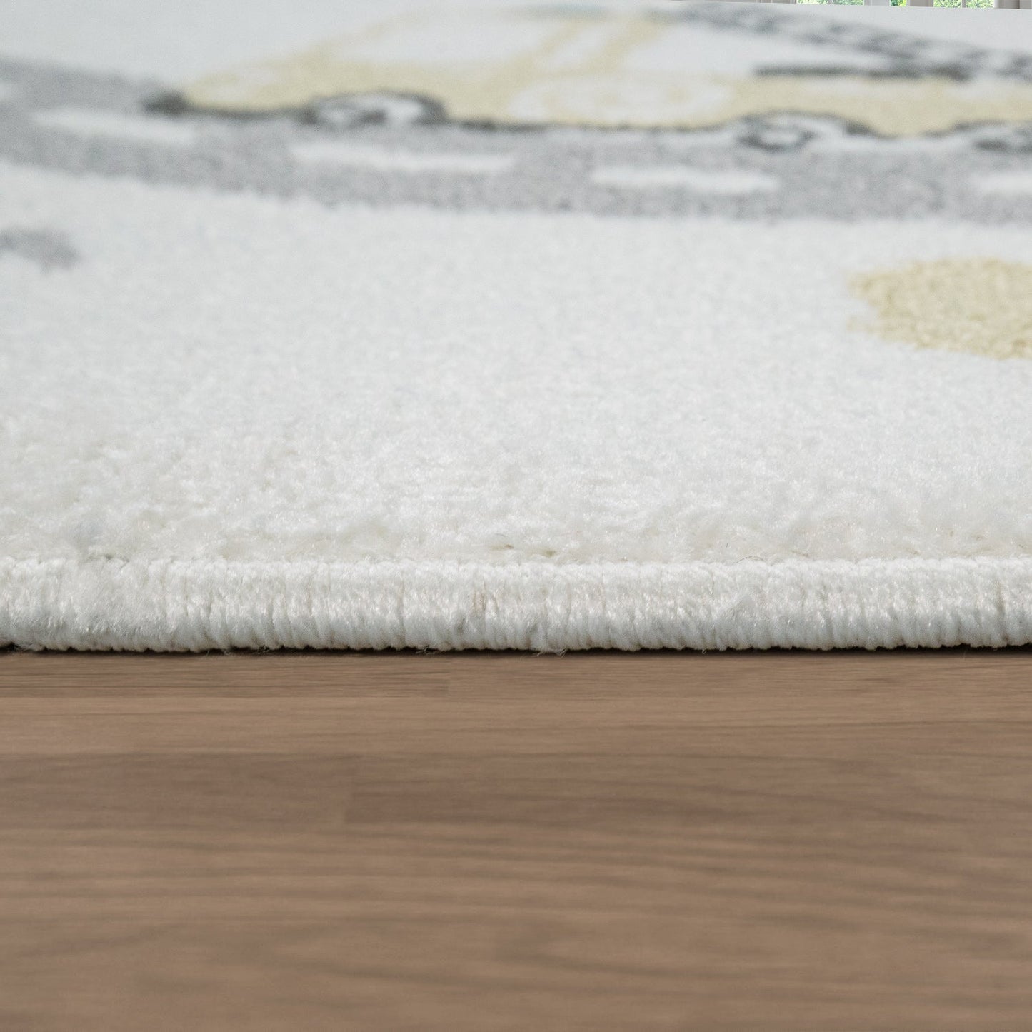 Nursery Rug Nino with Town Streets and Cars Motif in Pastel Colors