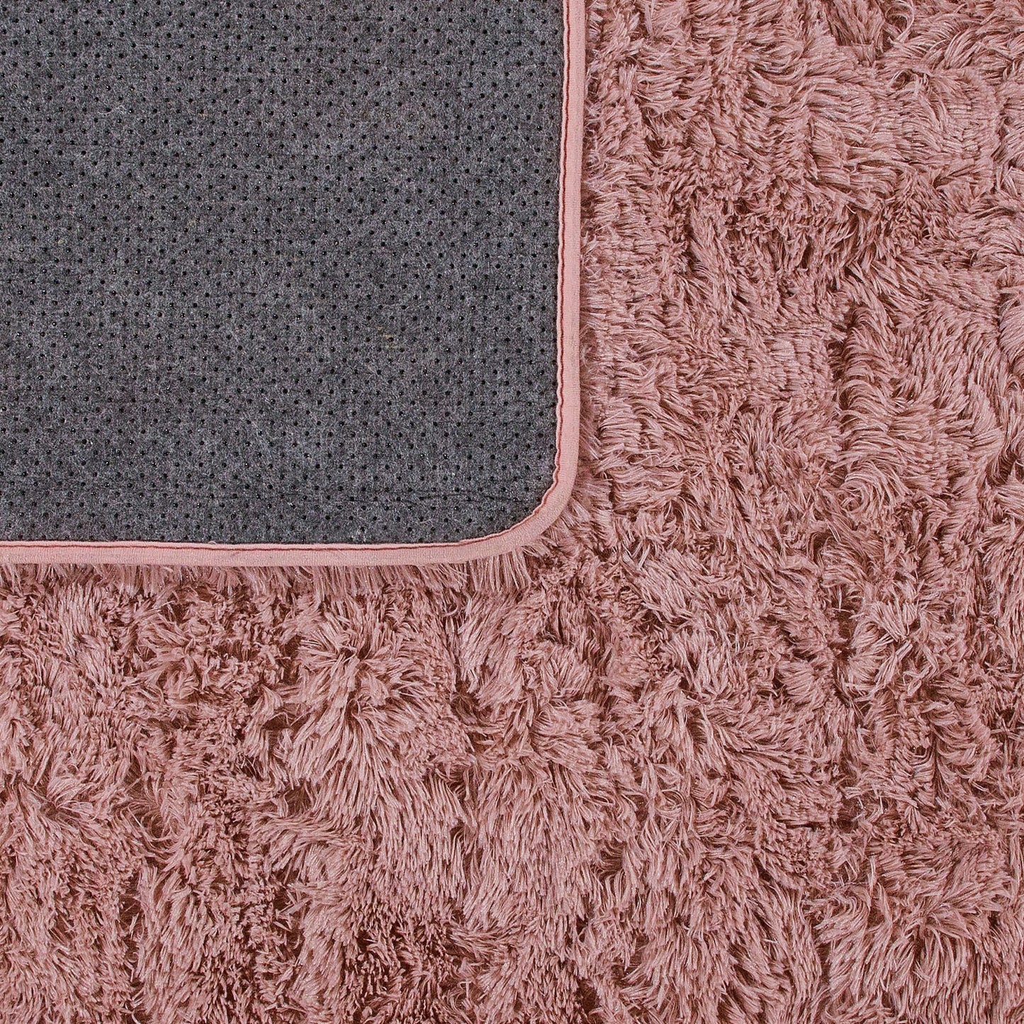 Solid Shag Rug Silky Soft & Fluffy In Rose