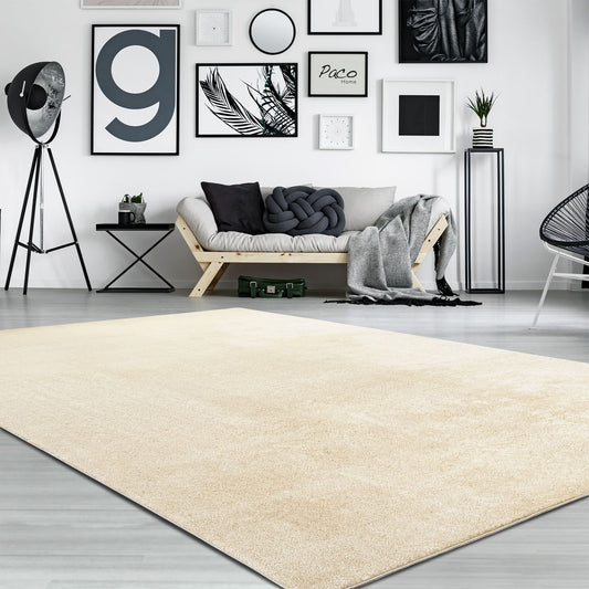Soft Area Rug with Anti-Slip Backing Washable - Cream