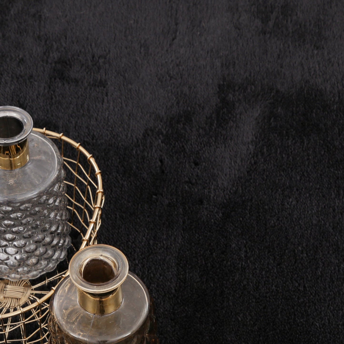 Soft Area Rug with Anti-Slip Backing Washable - Black