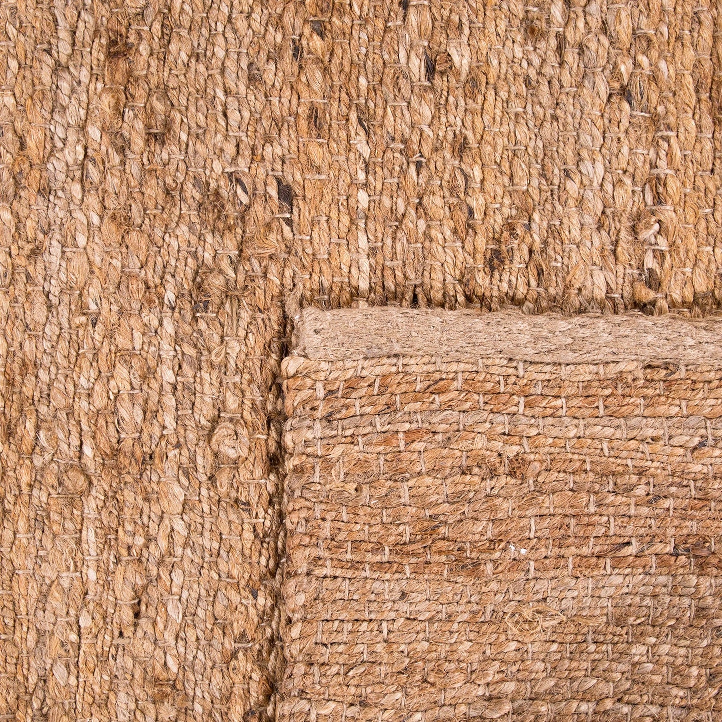 Jute Rug Kaia Hand-Woven with Natural Fibers in Nature Brown