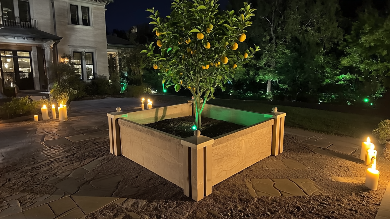 Textured Stone Prefabricated Concrete Garden Bed