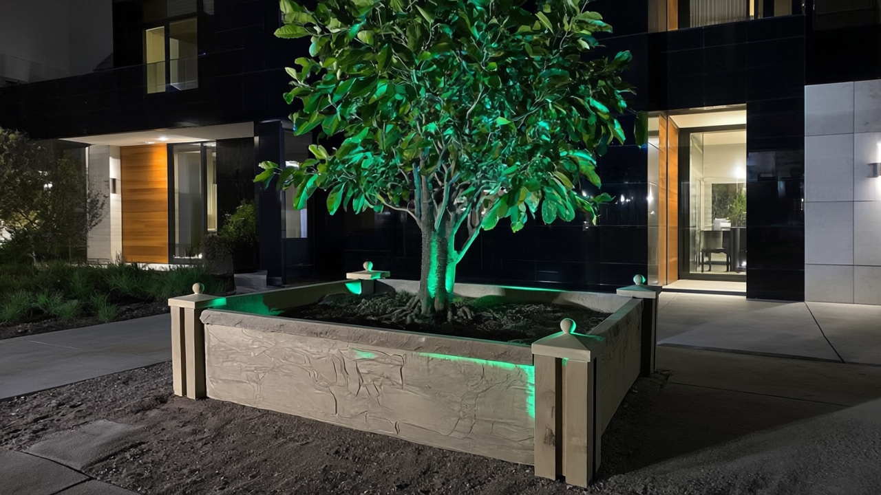 Textured Stone Prefabricated Concrete Garden Bed