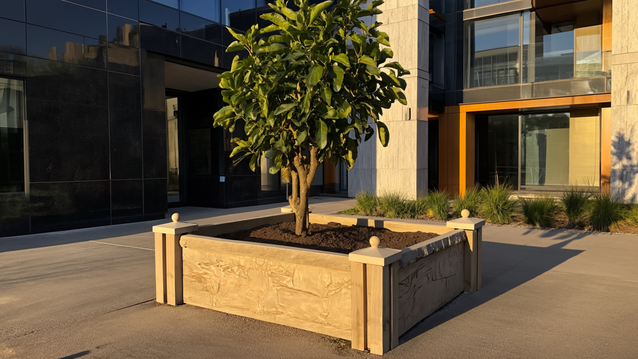 Textured Stone Prefabricated Concrete Garden Bed