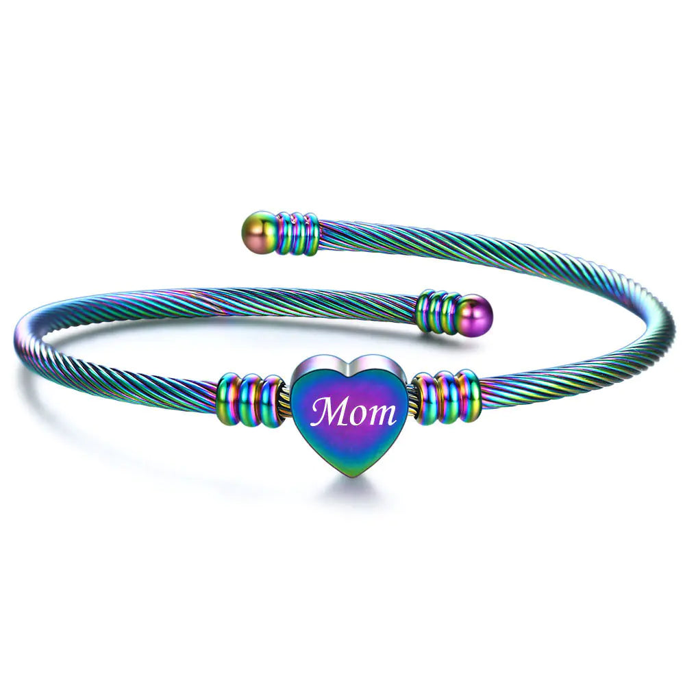 Braided "Mom" Bracelet