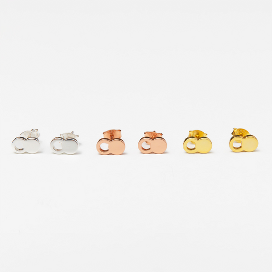 The Empty Tomb Stud Earrings in silver, rose gold, and gold, symbolizing hope and faith in Jesus Christ.