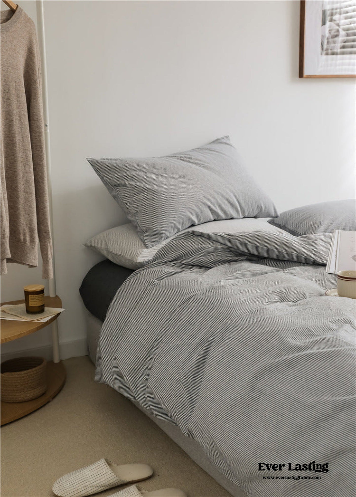 Thin Stripe Bedding Set / Blue