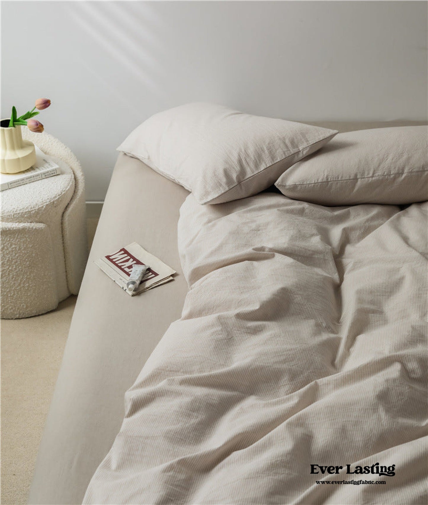 Thin Stripe Bedding Set / Gray