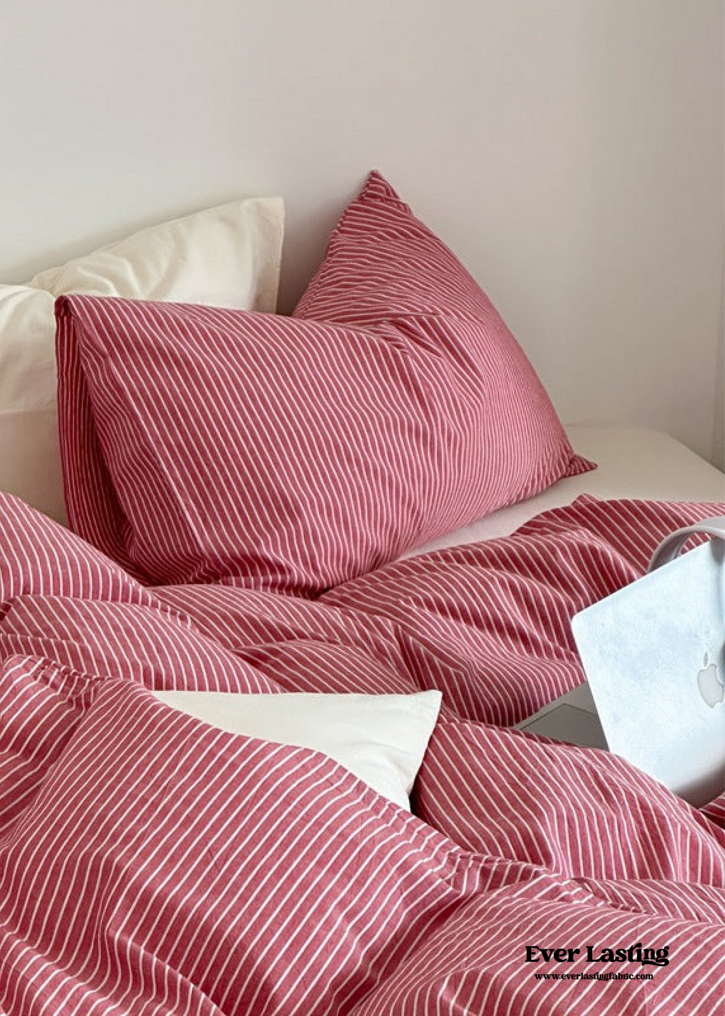 Thin Striped Bedding Set / Red