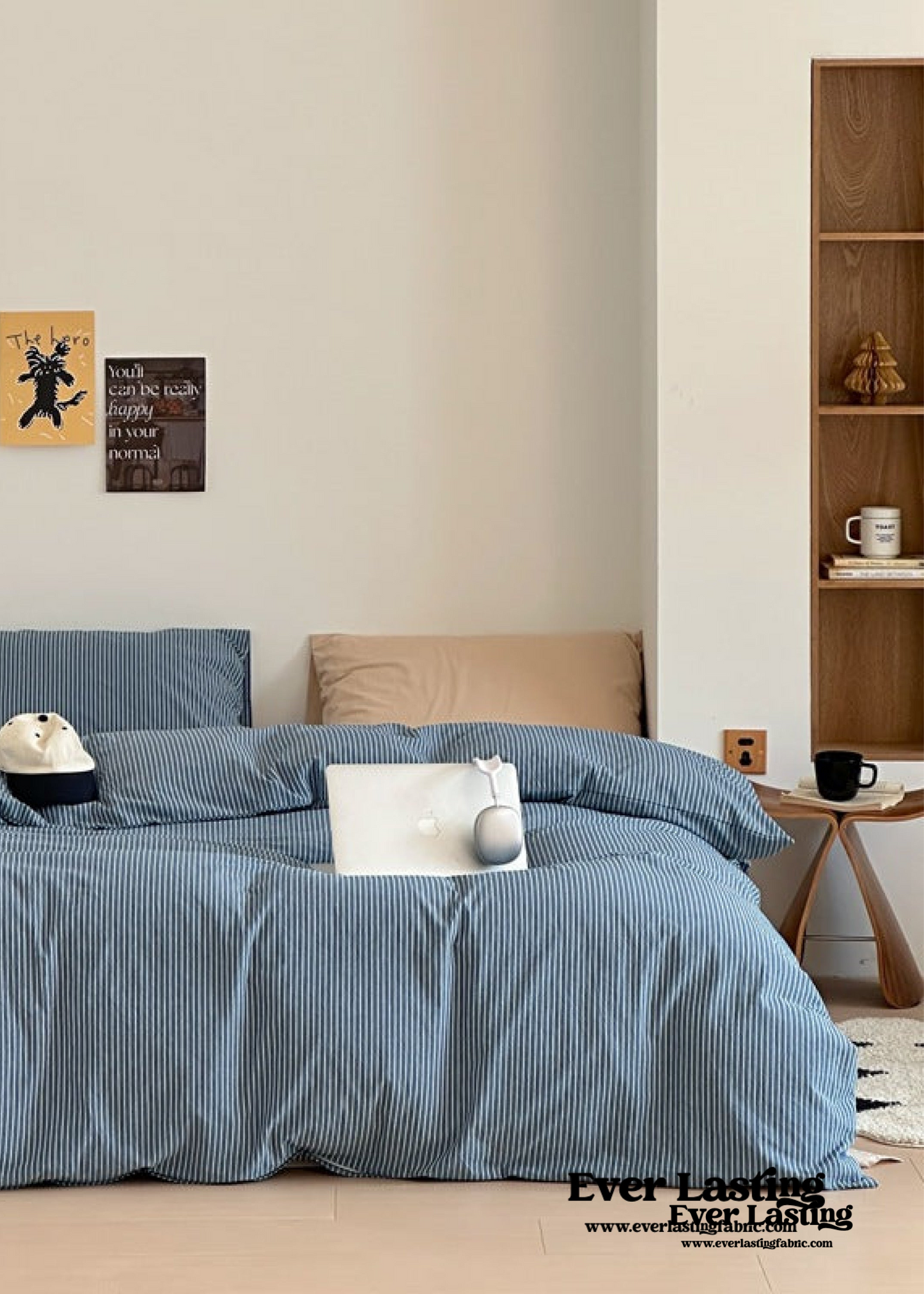 Thin Striped Bedding Set / Red