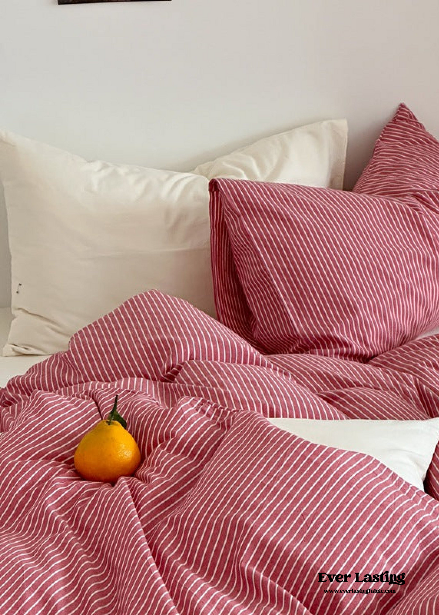 Thin Striped Bedding Set / Red