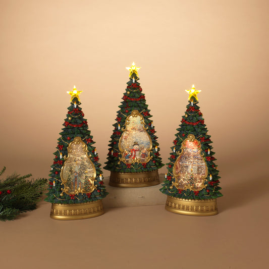 Lighted Tree Spinning Waterglobe -