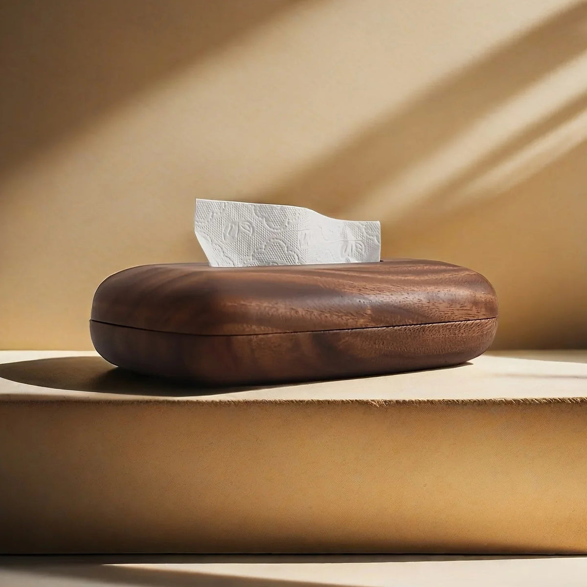 Tissue Box - Modern Walnut Wooden Rectangular