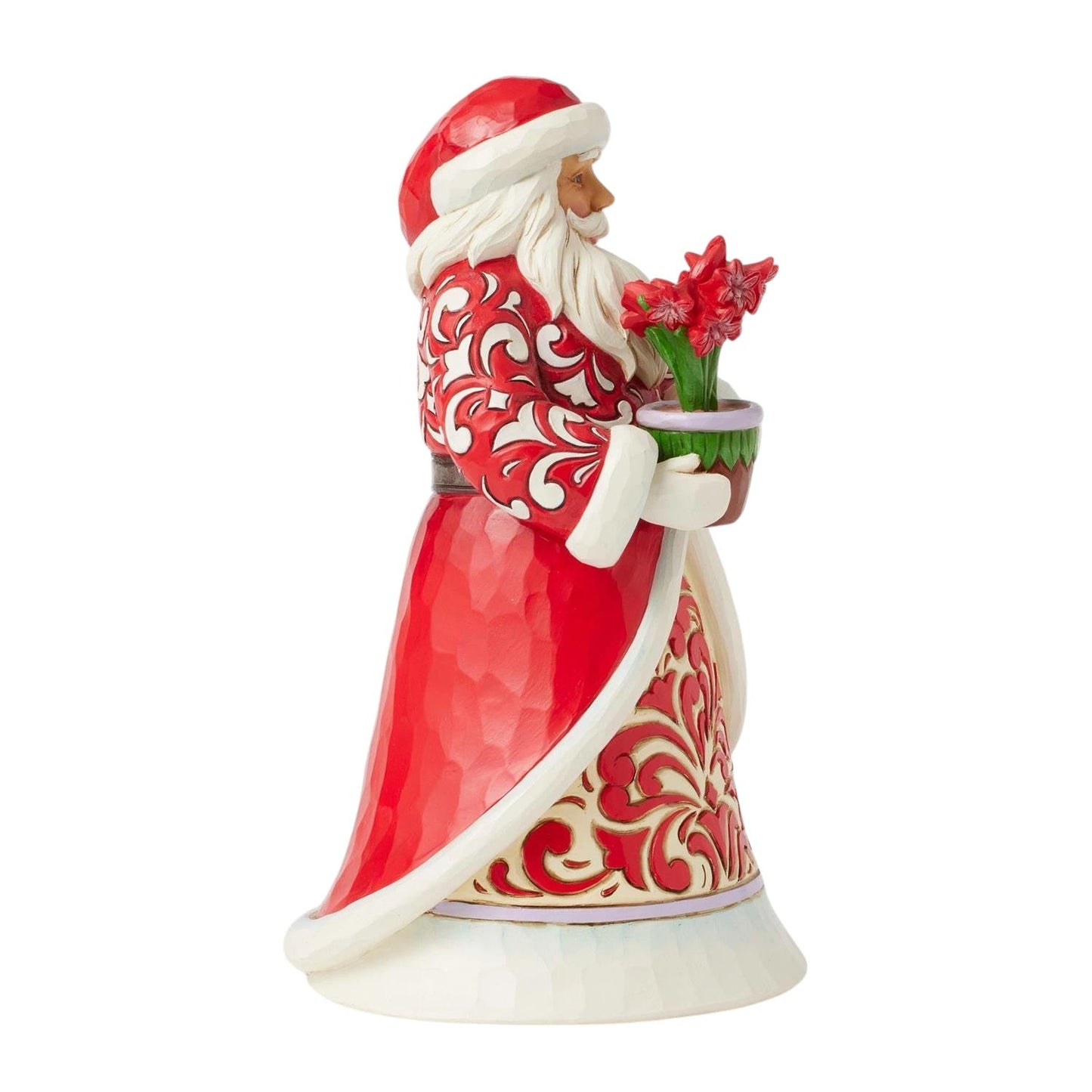 Blooms Of The Season Santa Figurine