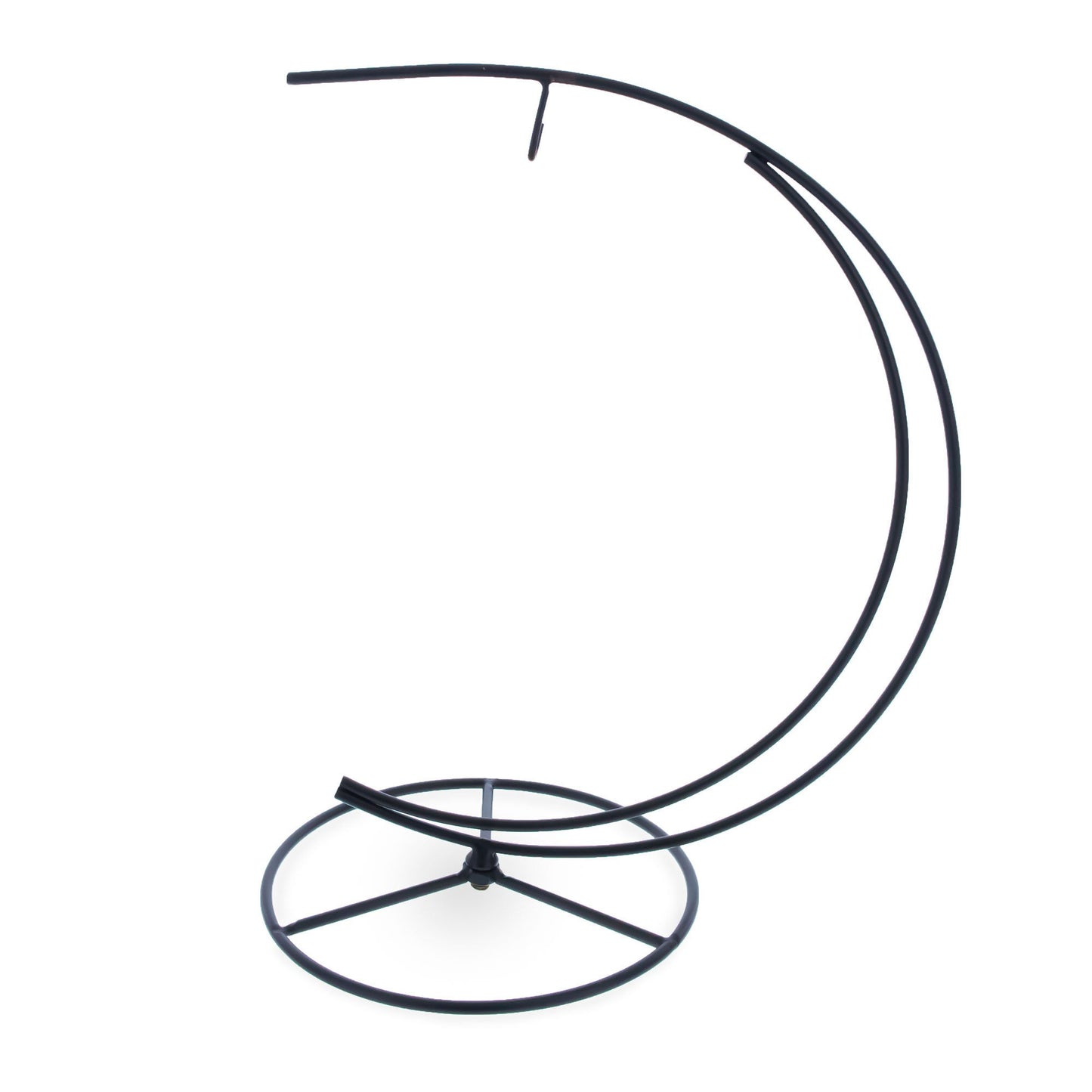 Double Curve Crescent Black Metal Photo Picture Frame and Ornament Display Stand 9.25 Inches