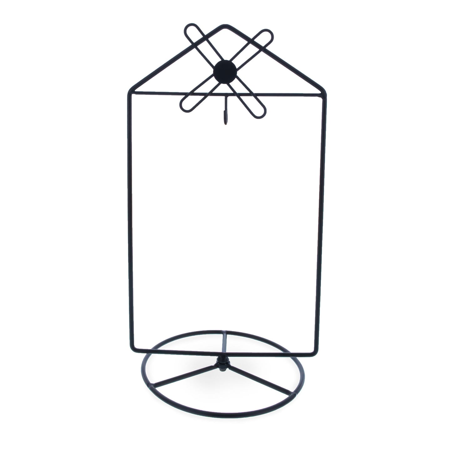 Black Windmill Roof House Hanging Photo Picture Frame and Metal Ornament Stand 10.15 Inches