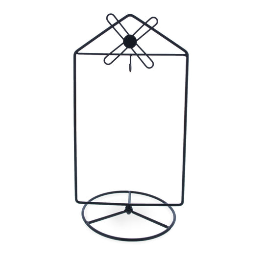 Black Windmill Roof House Hanging Photo Picture Frame and Metal Ornament Stand 10.15 Inches