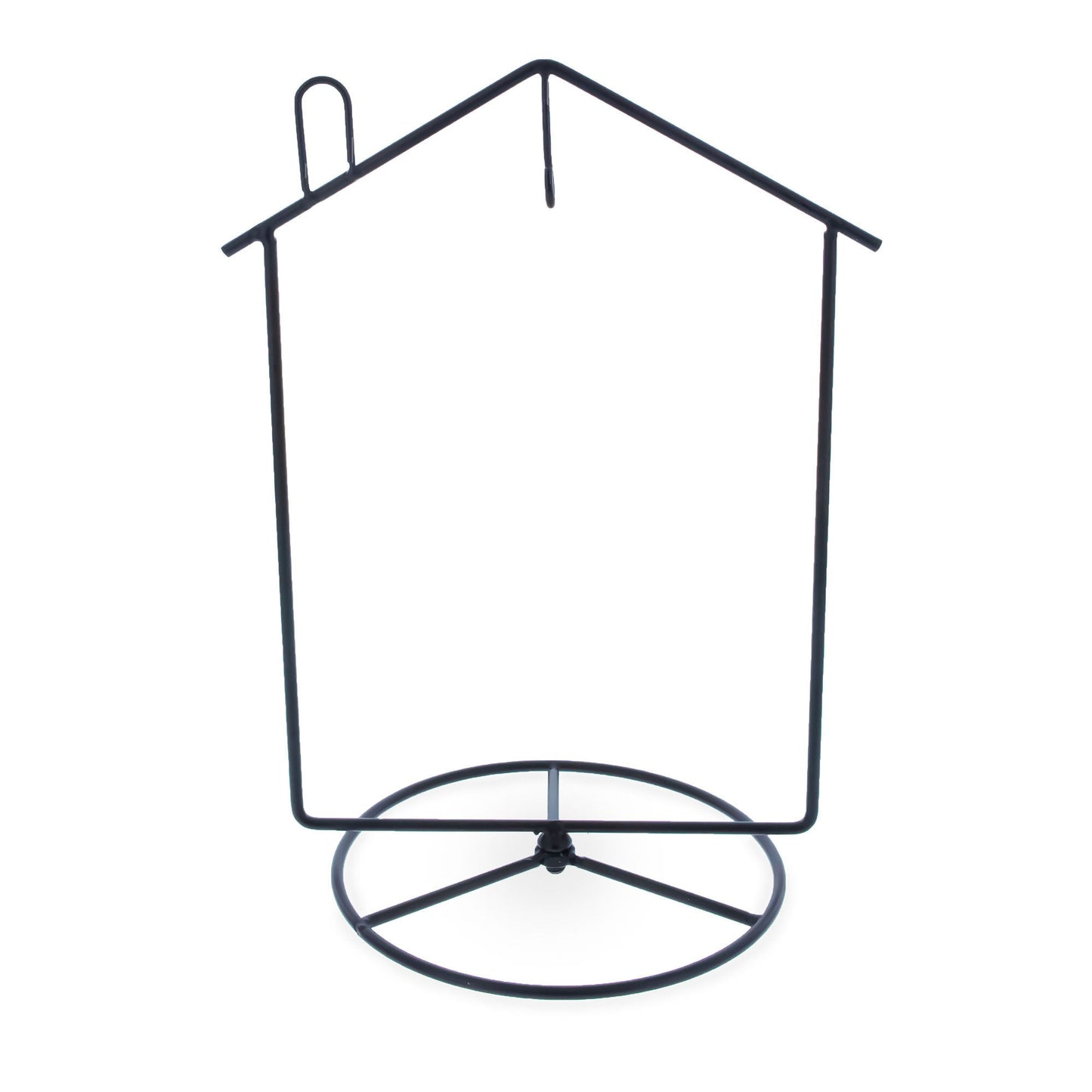 Black House-Shaped Hanging Photo Picture Frame and Metal Ornament Stand 8.7 Inches