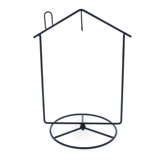 Black House-Shaped Hanging Photo Picture Frame and Metal Ornament Stand 8.7 Inches