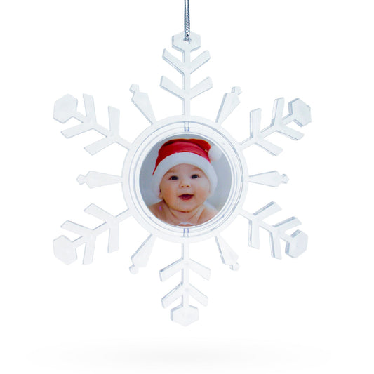 Clear Plastic Christmas Snowflake Frame Ornament