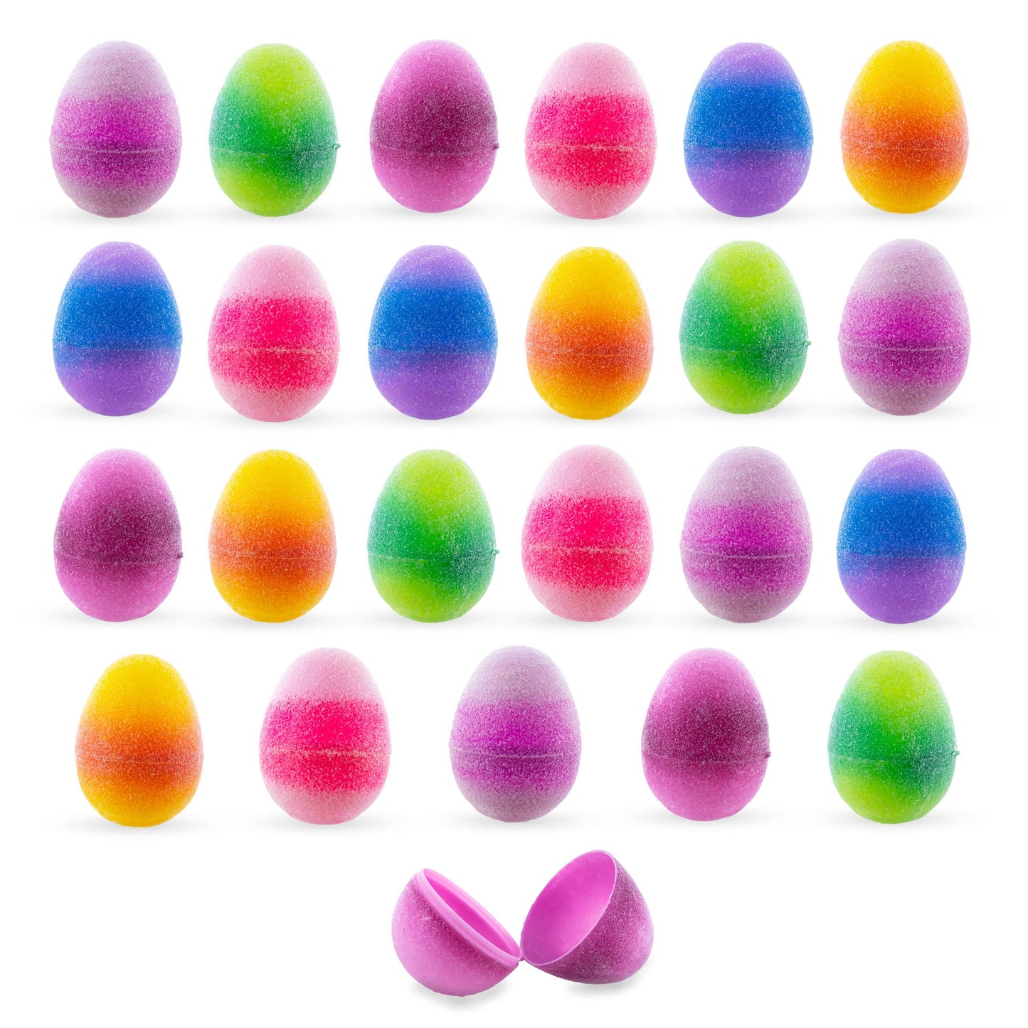 Set of 24 Glittered Jelly Fruit Marmalade Plastic Easter Eggs, 2.25 Inches Each