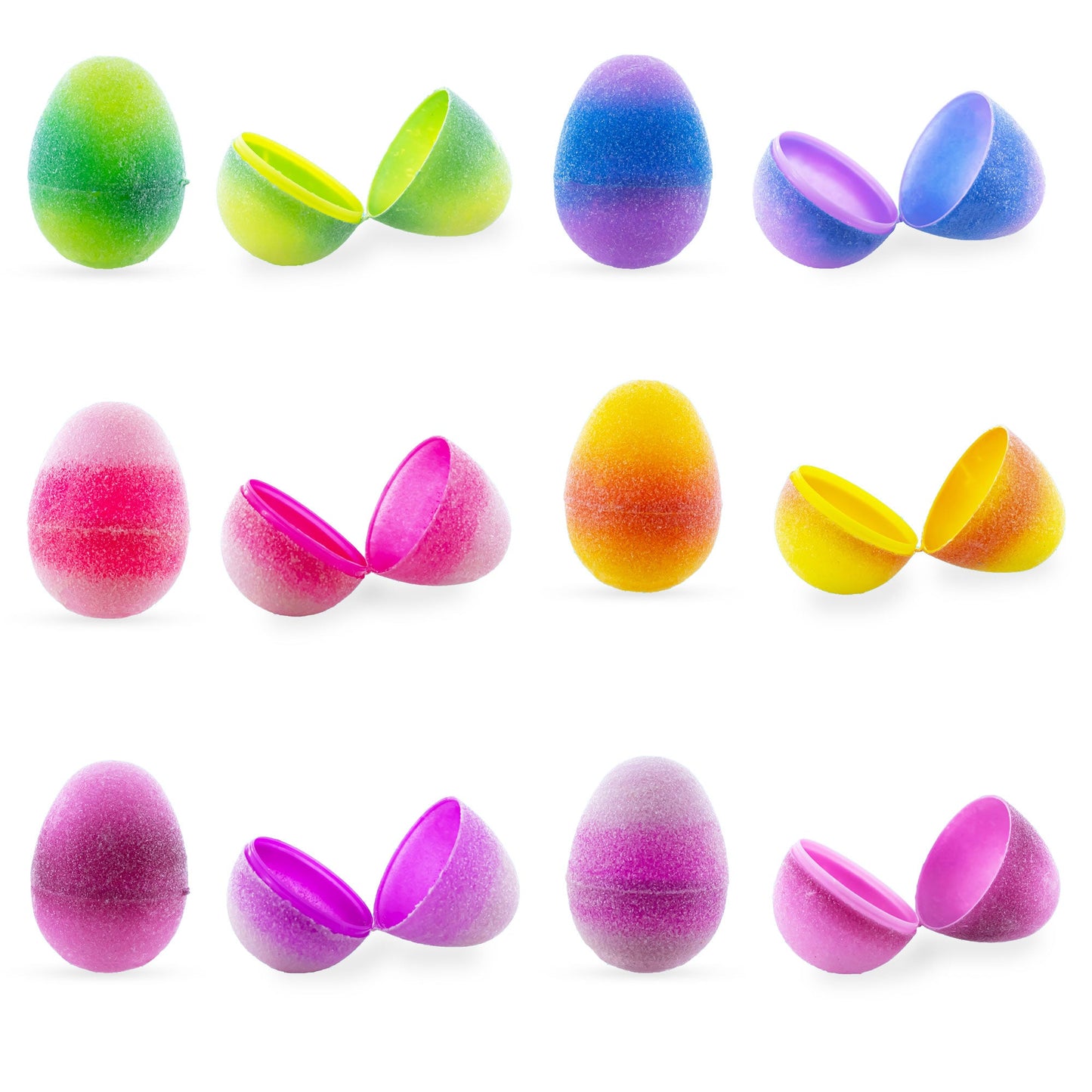 Set of 24 Glittered Jelly Fruit Marmalade Plastic Easter Eggs, 2.25 Inches Each