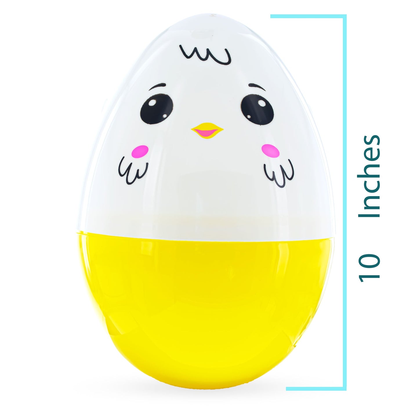 Giant Jumbo Large Size White and Yellow Chick Plastic Easter Egg 10 Inches