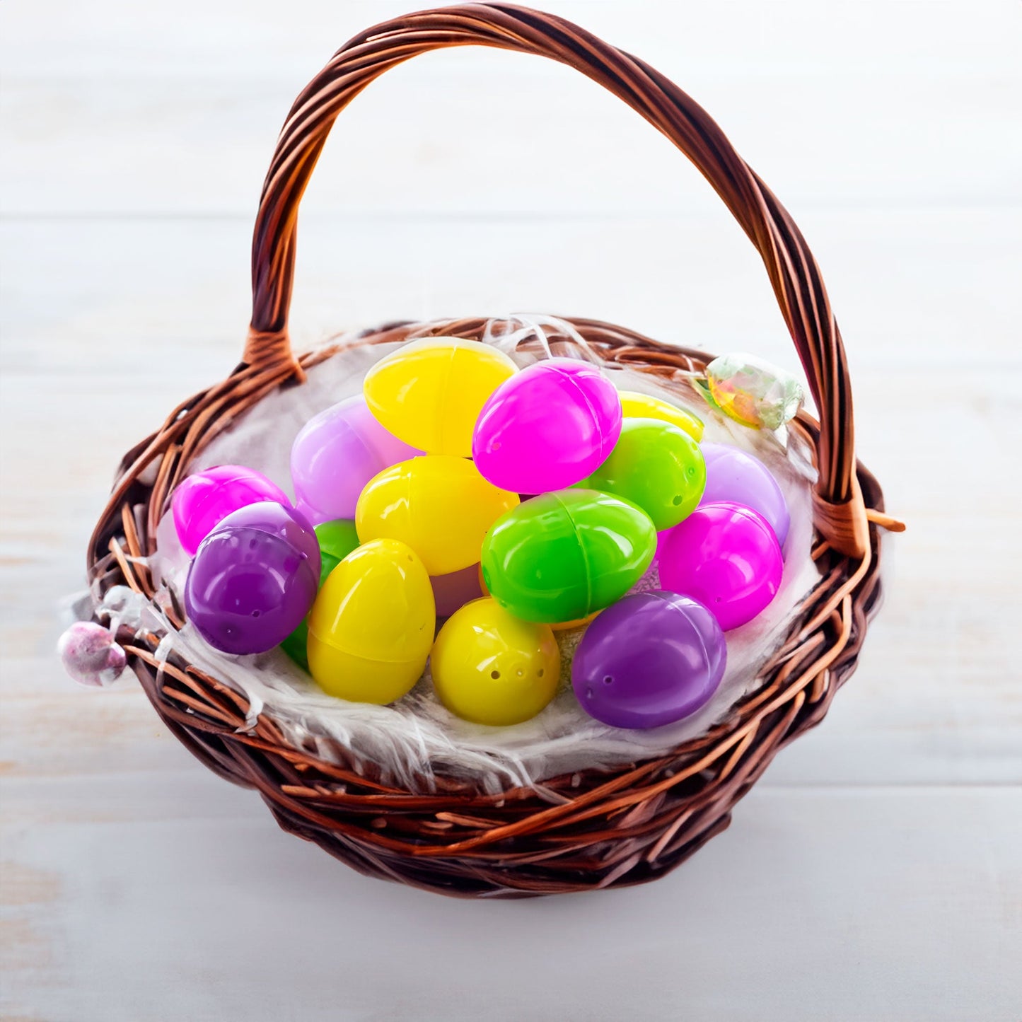 Set of 24 Mini Multicolored Plastic Easter Eggs 1.75 Inches