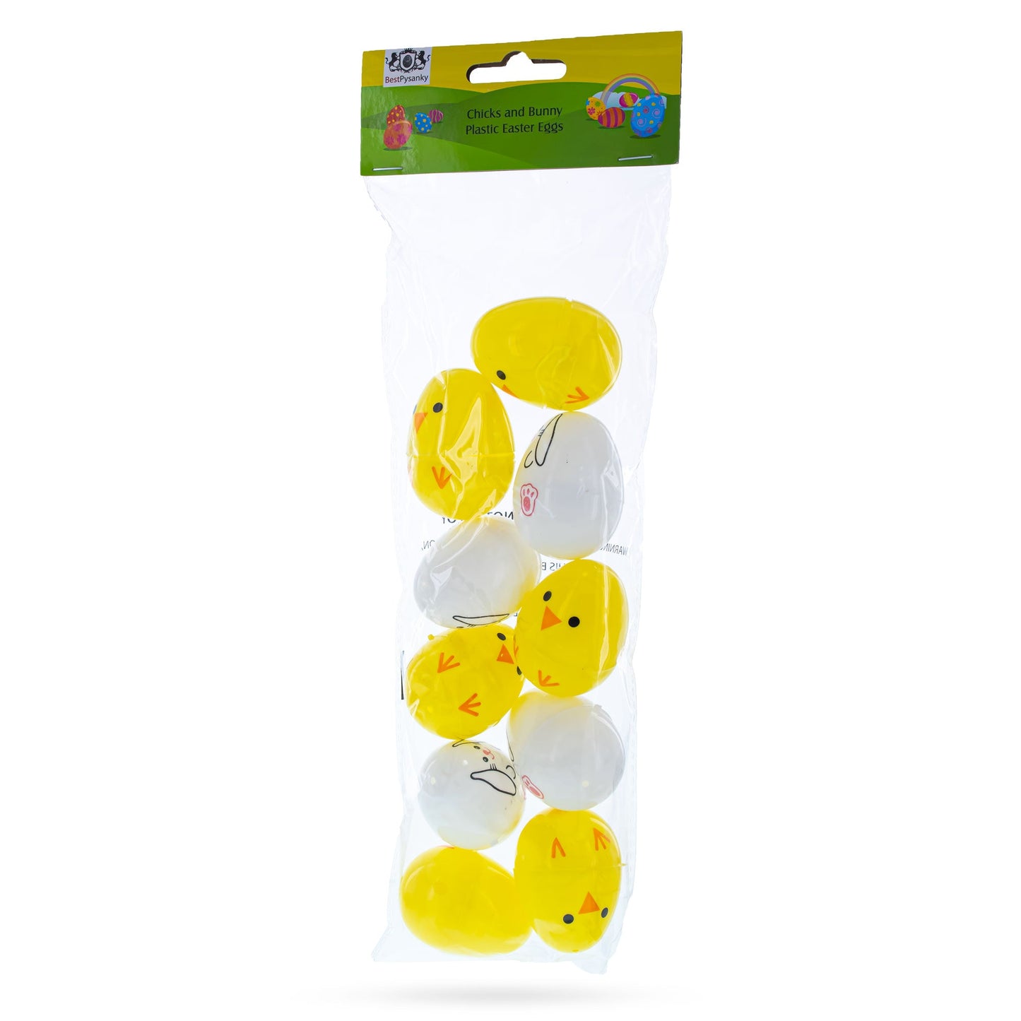 10 Playful Bunny & Chick Plastic Easter Egg 2.25 Inches