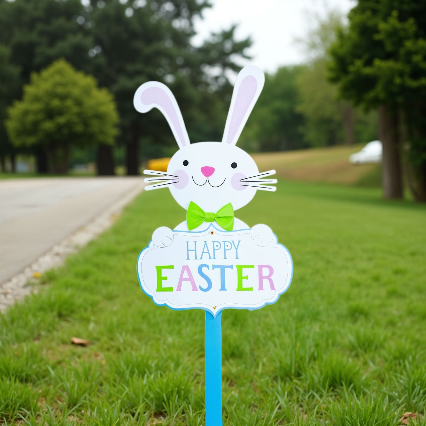 Bunny with Happy Easter Yard Sign 24 Inches