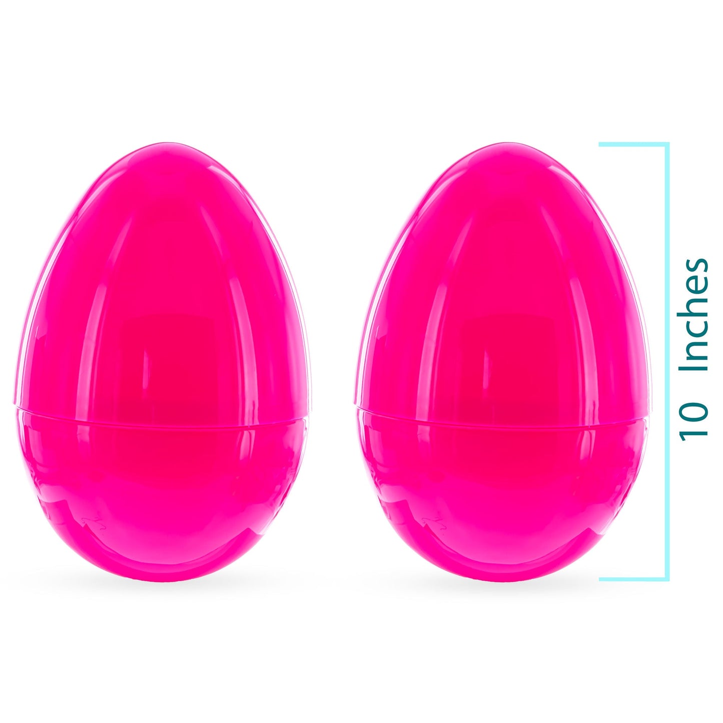Set of 2 Pink Giant Jumbo Large Size Fillable Plastic Easter Eggs 10 Inches