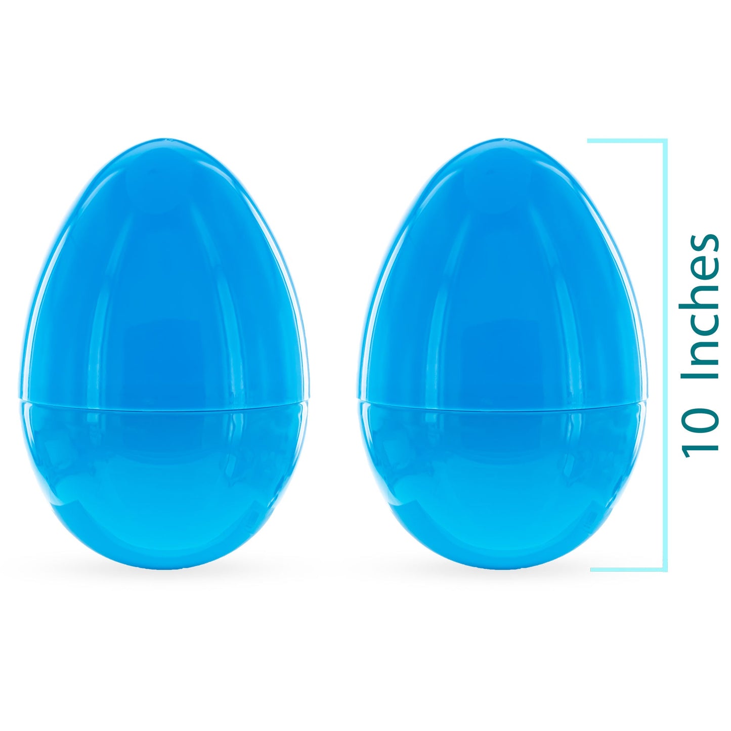 Set of 2 Blue Giant Jumbo Large Size Fillable Plastic Easter Eggs 10 Inches