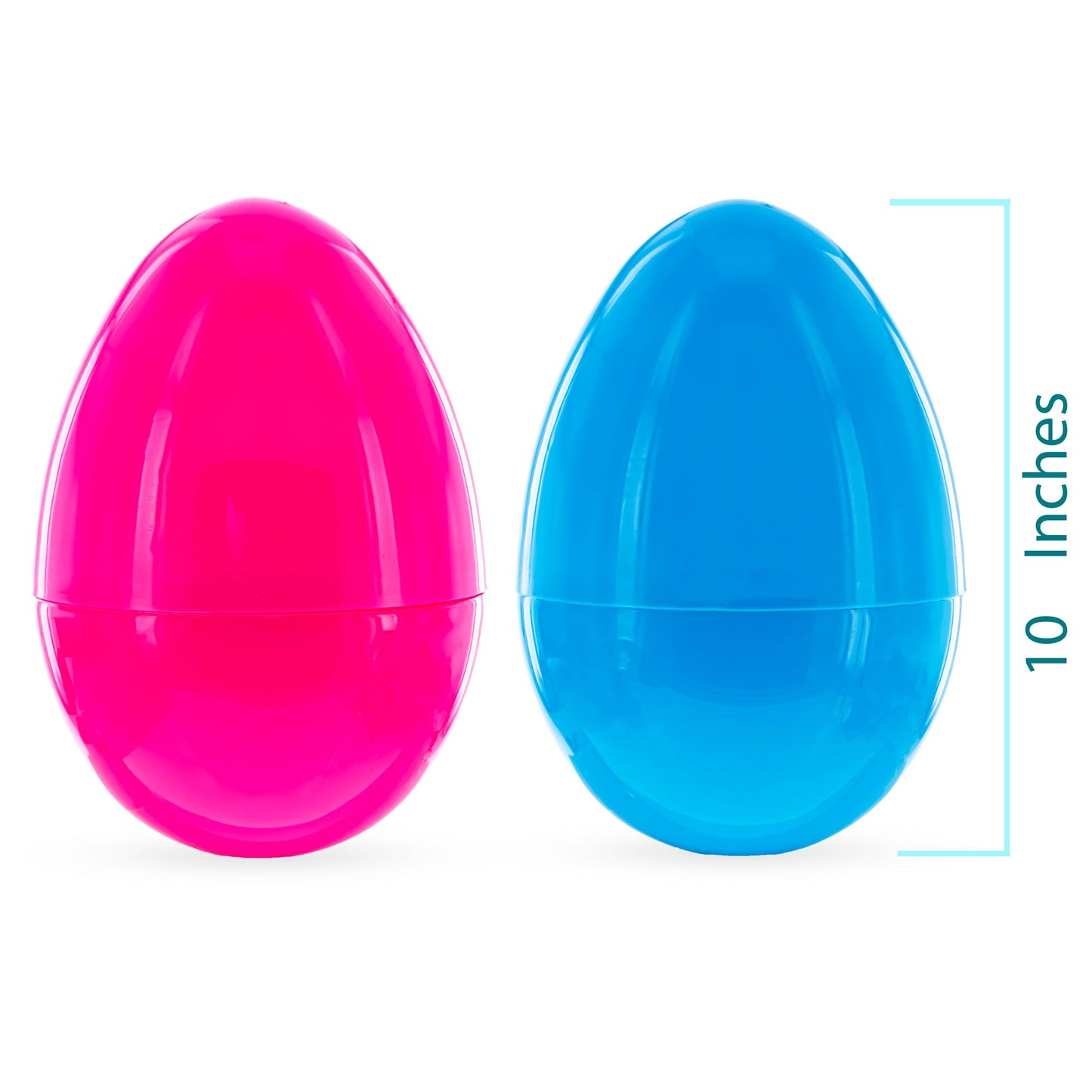 Set of 2 Pink and Blue Giant Jumbo Large Size Fillable Plastic Easter Eggs 10 Inches