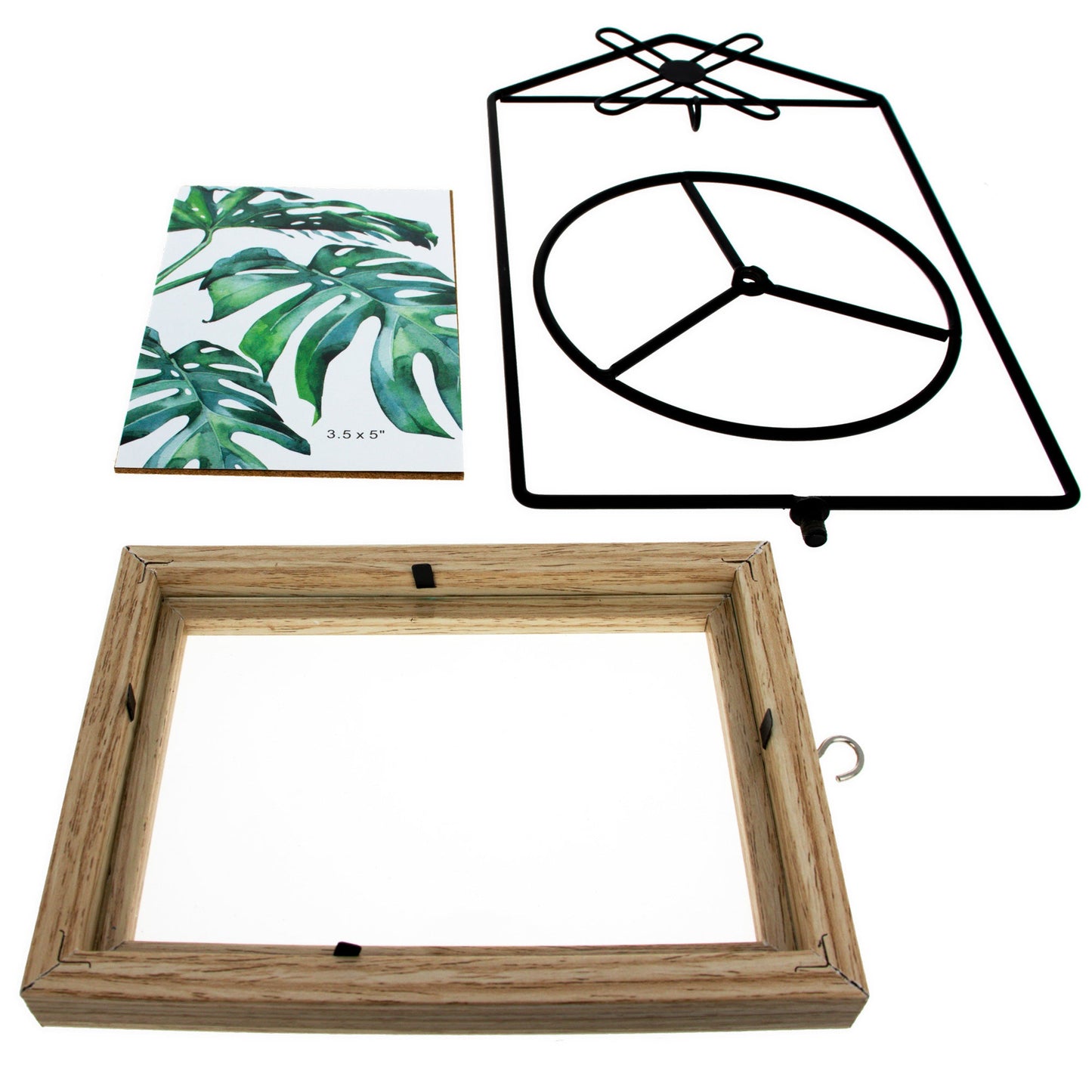 Black Windmill Roof House Hanging Photo Picture Frame and Metal Ornament Stand 10.15 Inches