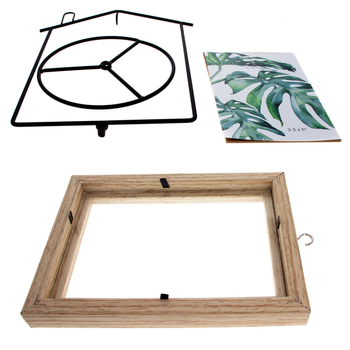 Black House-Shaped Hanging Photo Picture Frame and Metal Ornament Stand 8.7 Inches