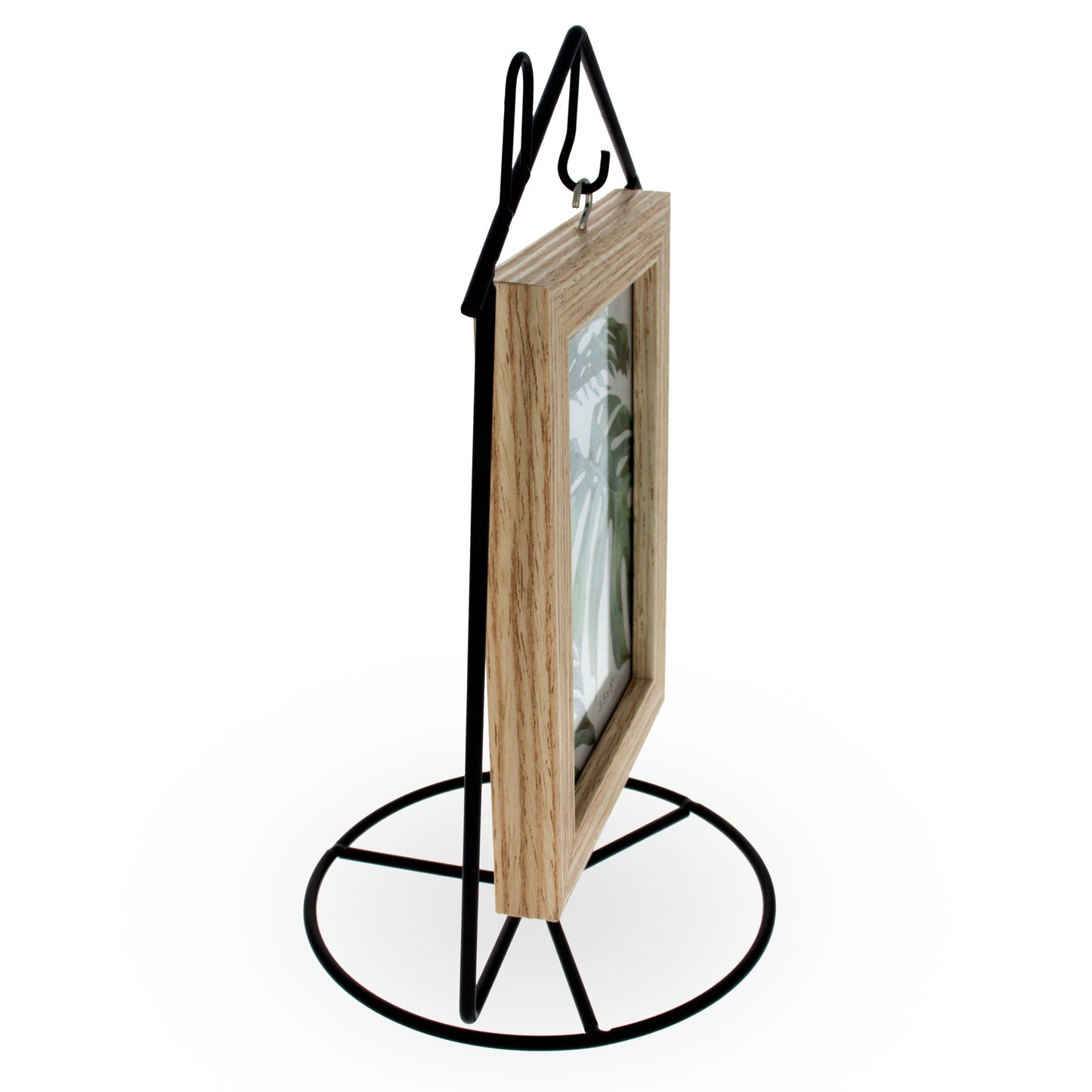 Black House-Shaped Hanging Photo Picture Frame and Metal Ornament Stand 8.7 Inches