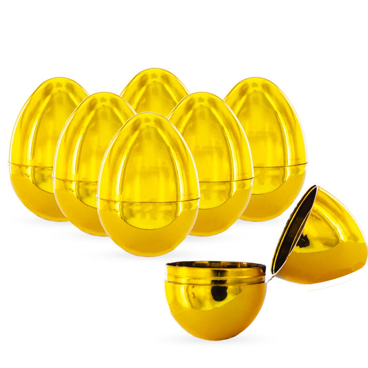 Set of 6 Shiny Gold-Tone Easter Eggs 2.25 Inches