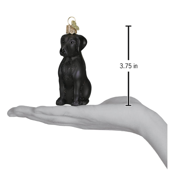 Black Labrador Glass Ornament