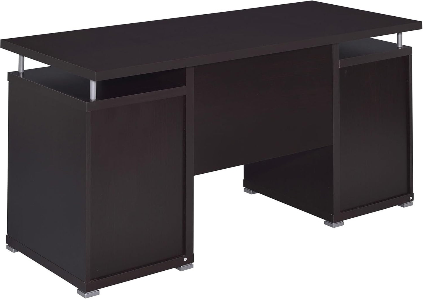 55 Inch Modern Wood Desk With 2 Drawers For Home Office