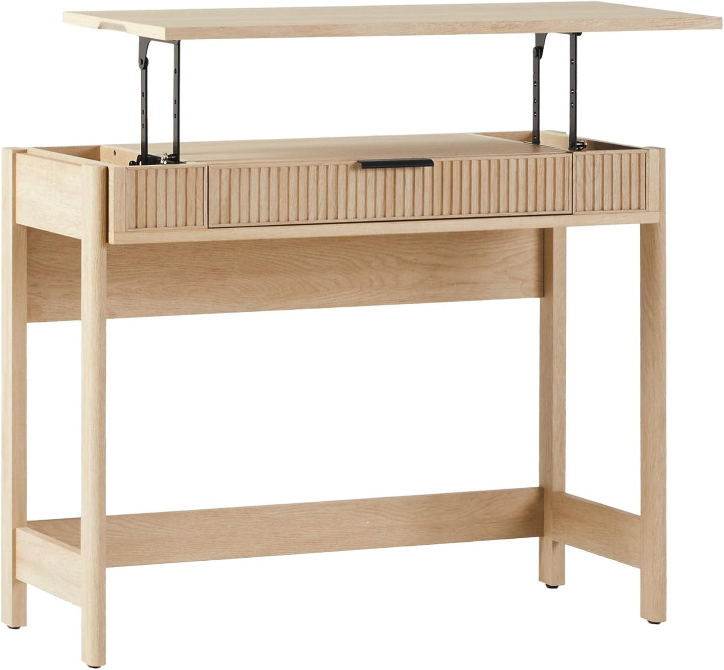 Transitional Lift-Top Desk With Storage And Adjustable Height