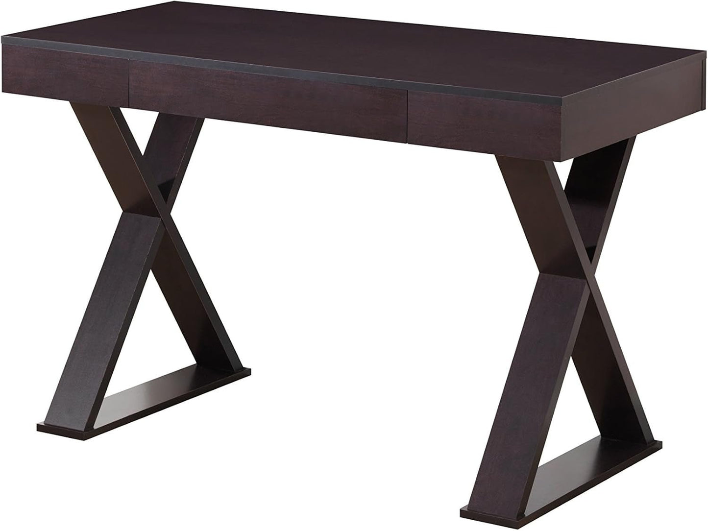 Trendy Espresso Writing Desk with Drawer and Storage