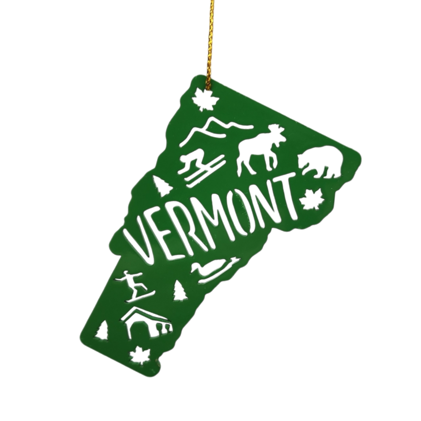 Cutout Metal Vermont Ornament