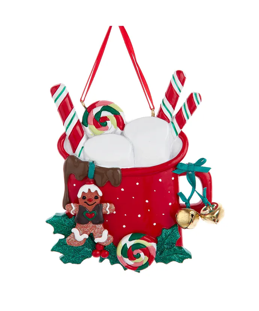 Cocoa Mug With Marshmallows Ornament - Family of 2
