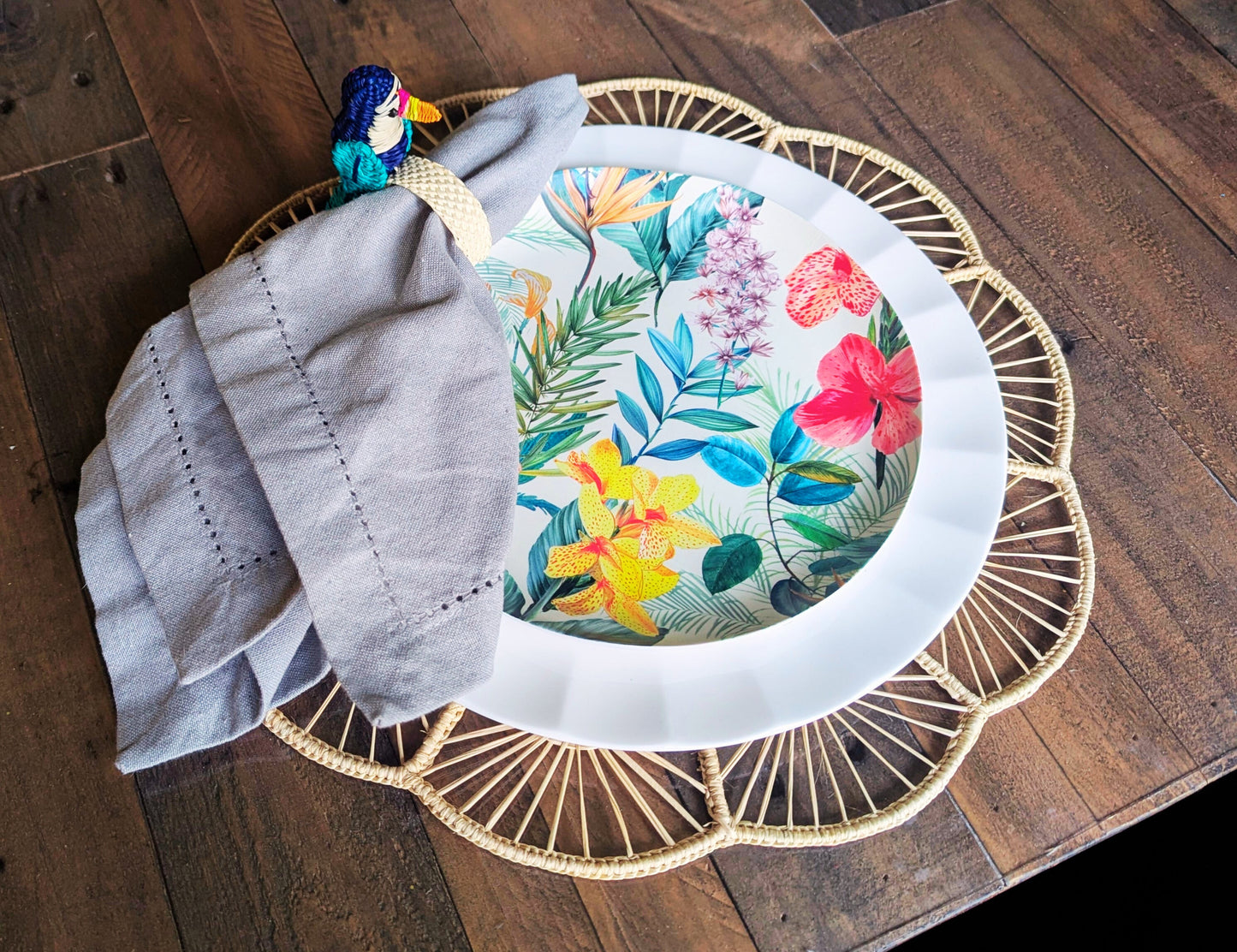 Toucan Handwoven Iraca Napkin Ring